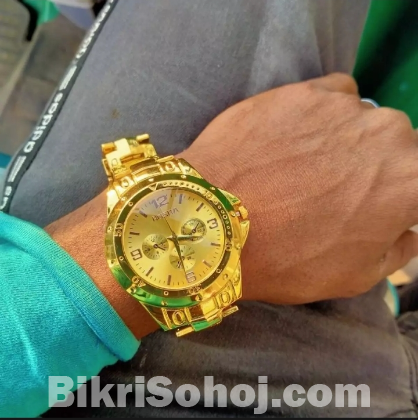 Analog Mens Luxury Stainless Steel Watch For Men Golden
